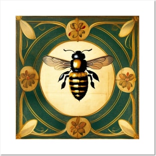 Vintage Bee Pattern 5 Posters and Art